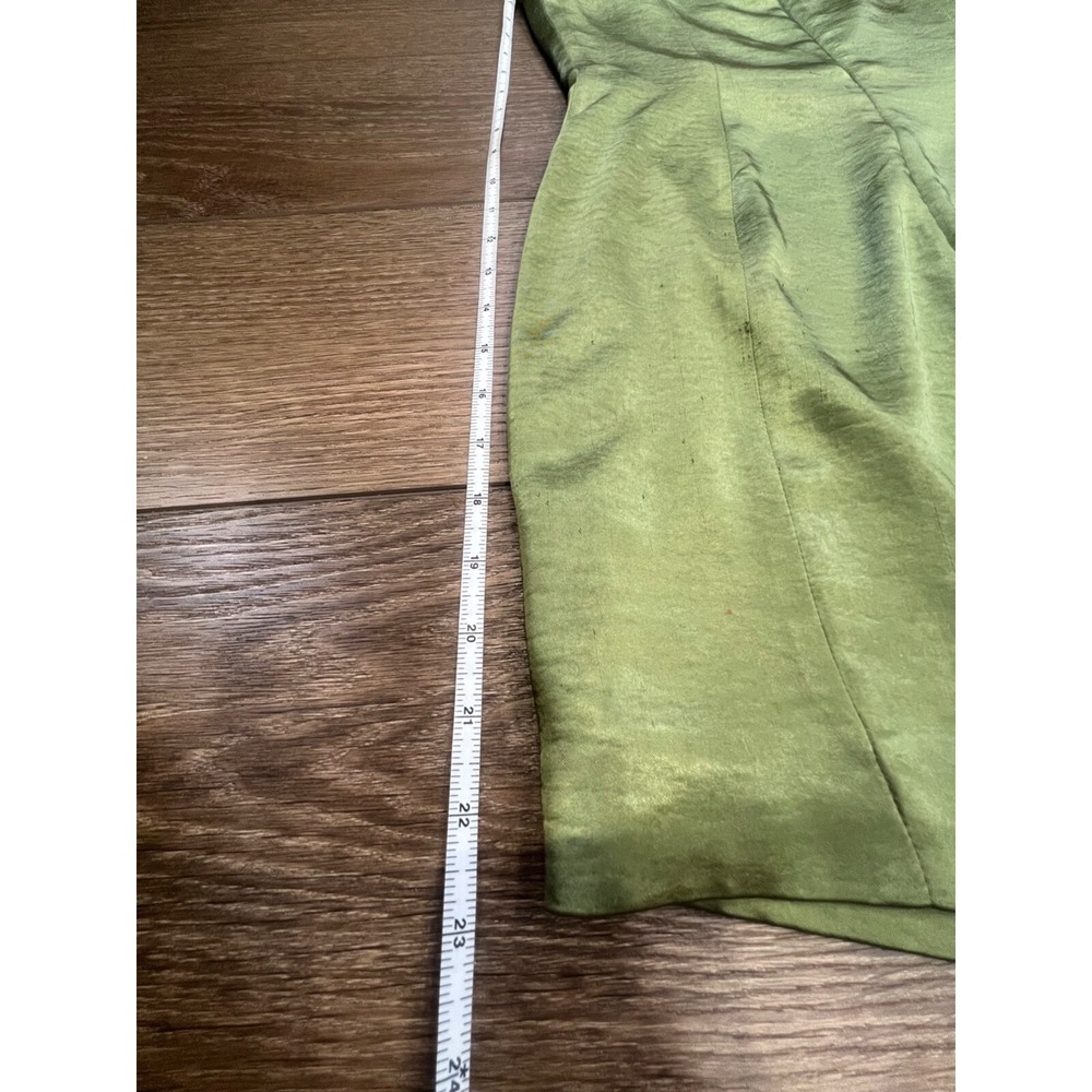 Free People x Fame & Partners Ruffle One Shoulder Cara Mini Dress Green Sz 4 - Picture 6 of 16